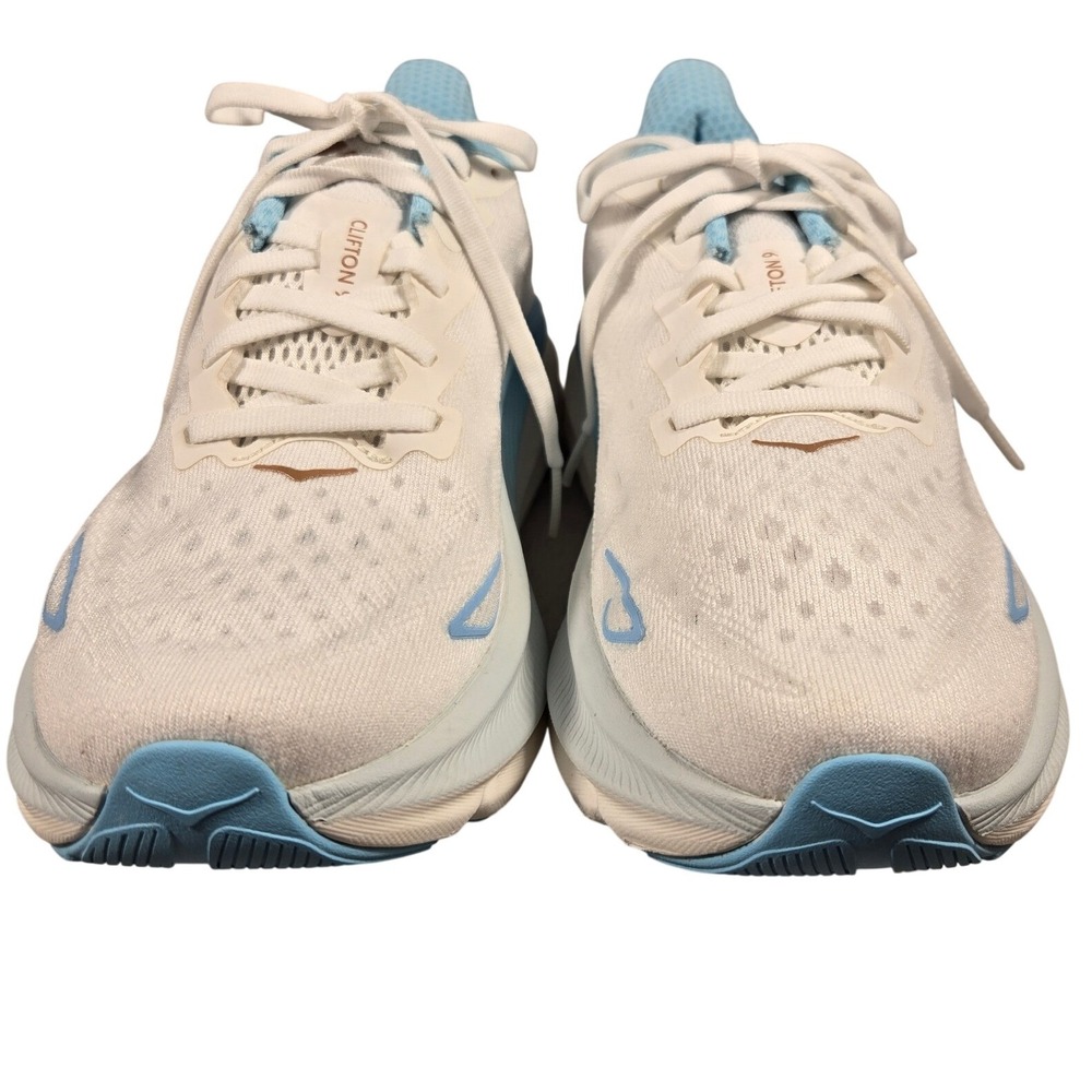 Hoka Clifton 9 Womens Running Shoes White Blue Bronze 1127896 Size 8B
